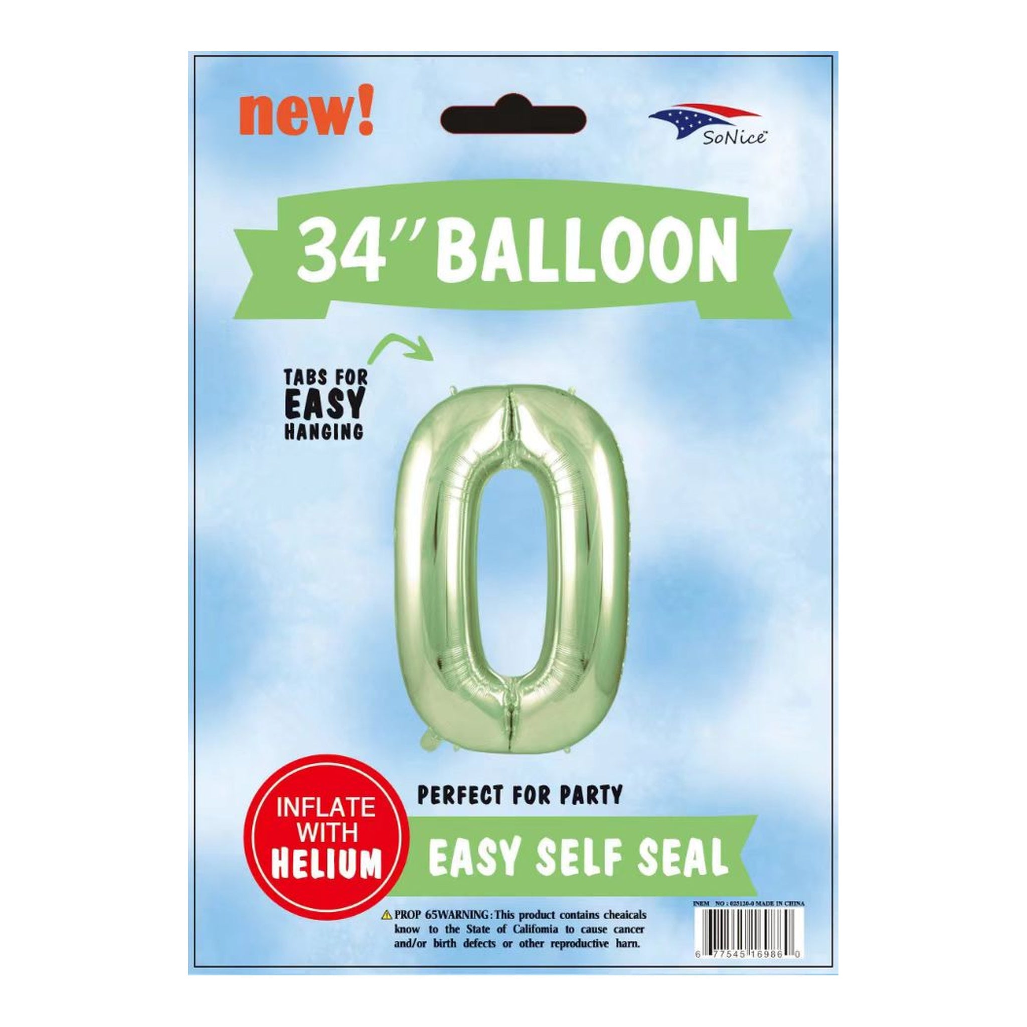 34" Balloon 0 Sage Green