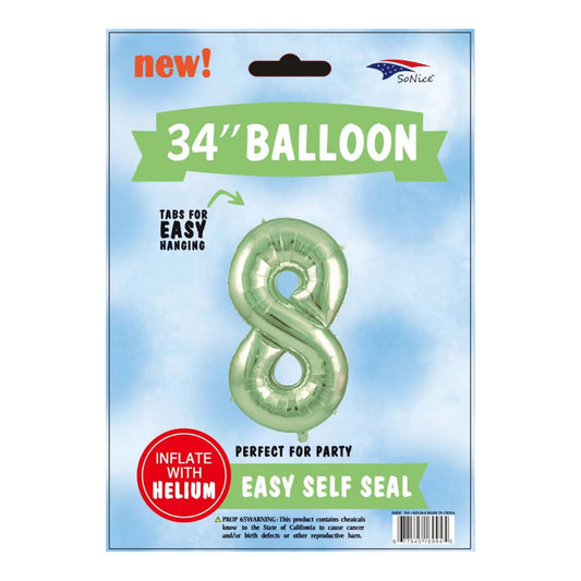 34" Balloon 8 Sage Green