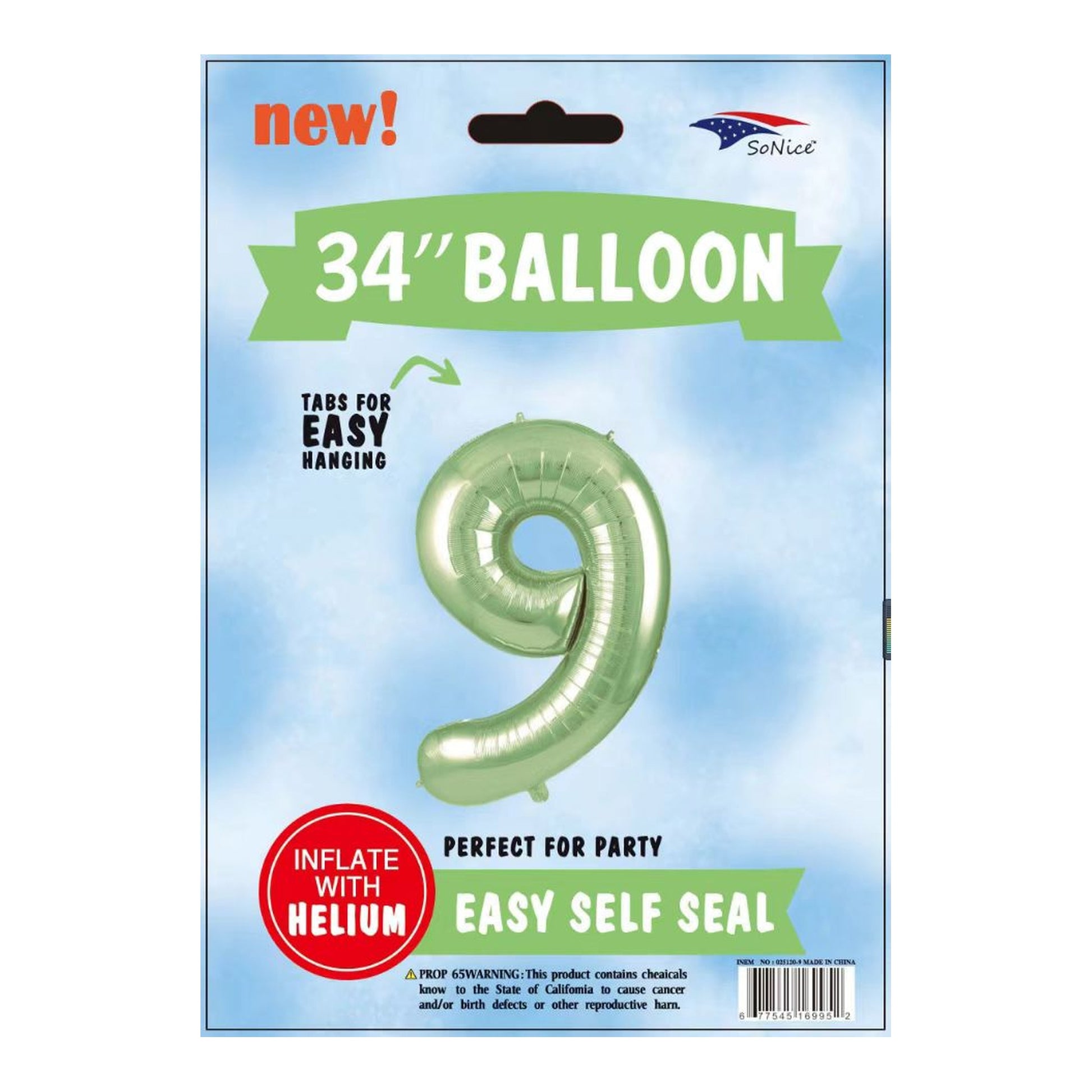 34" Balloon 9 Sage Green