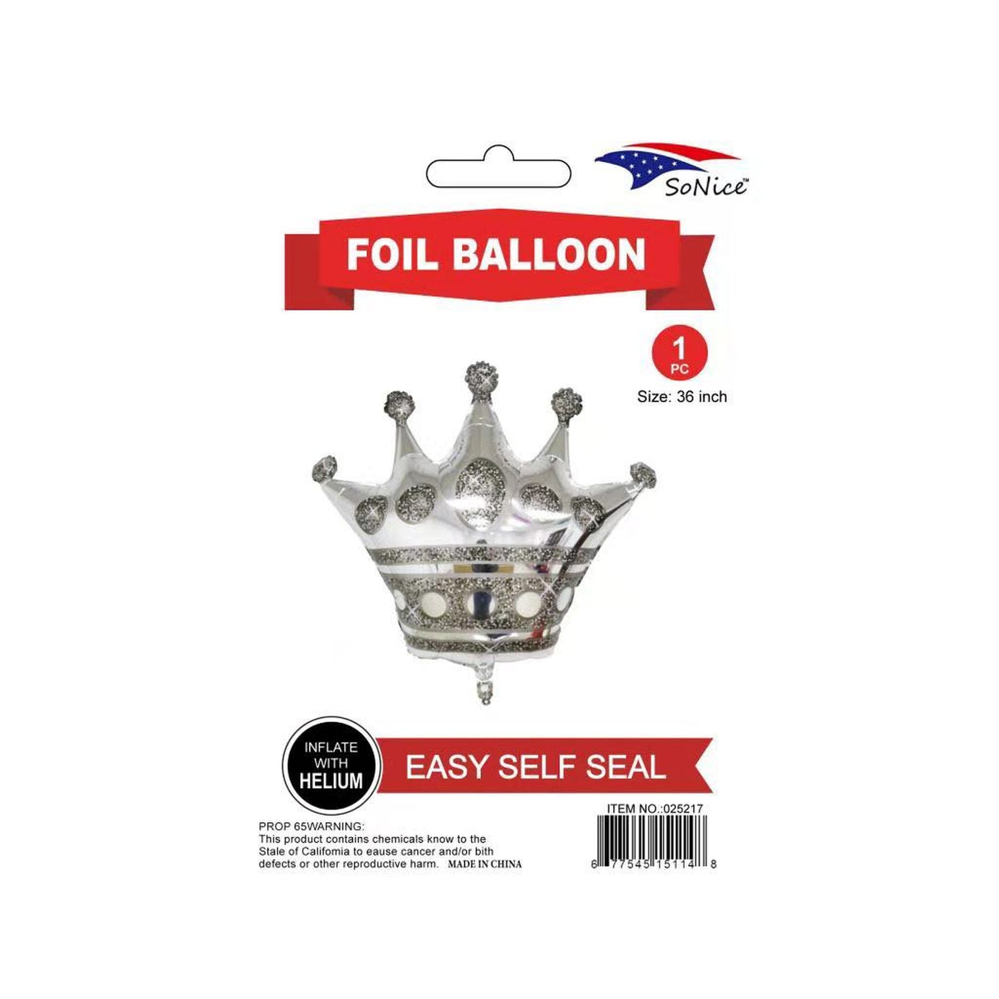 Crown Balloon, Silver