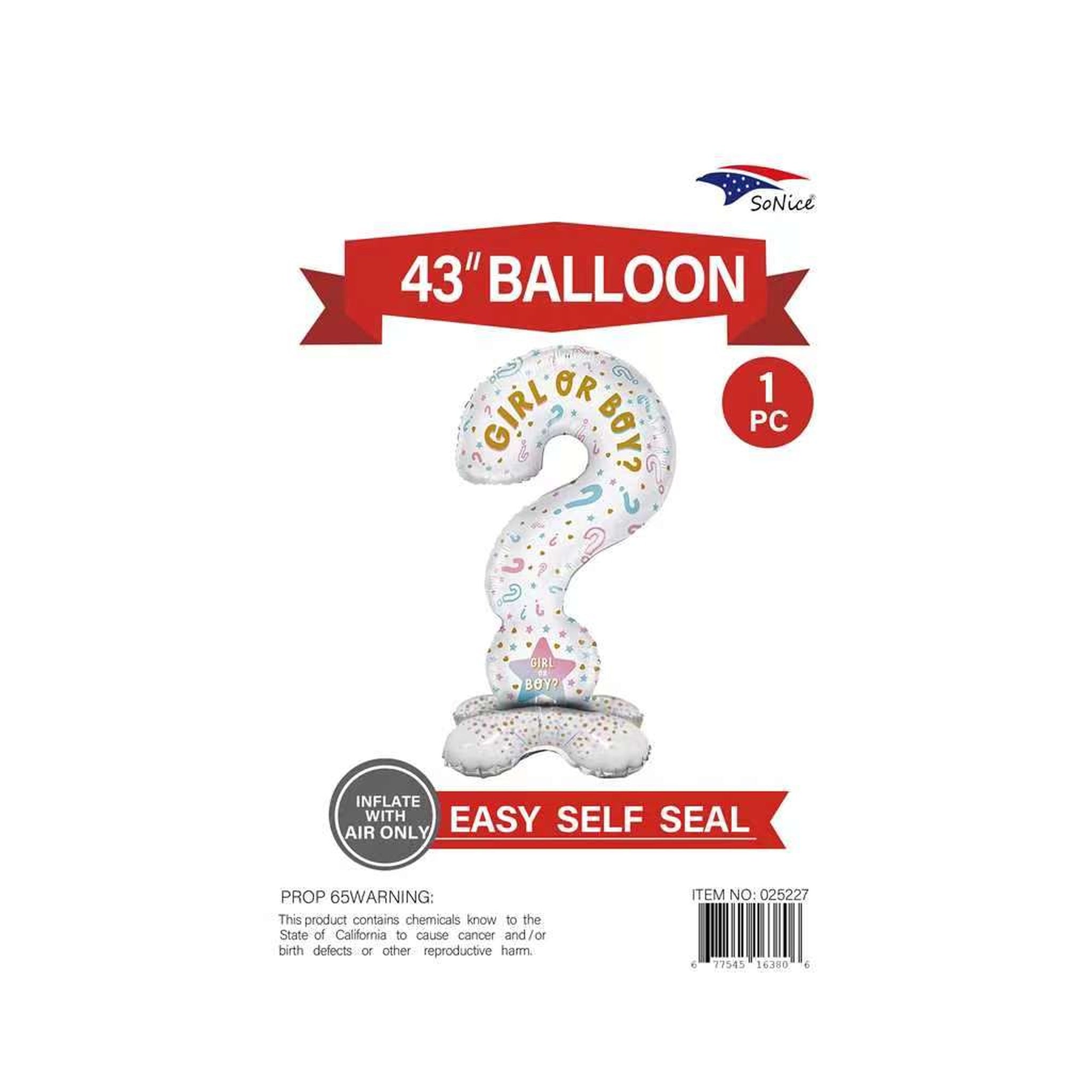43" Stand Balloon Gender Reveal