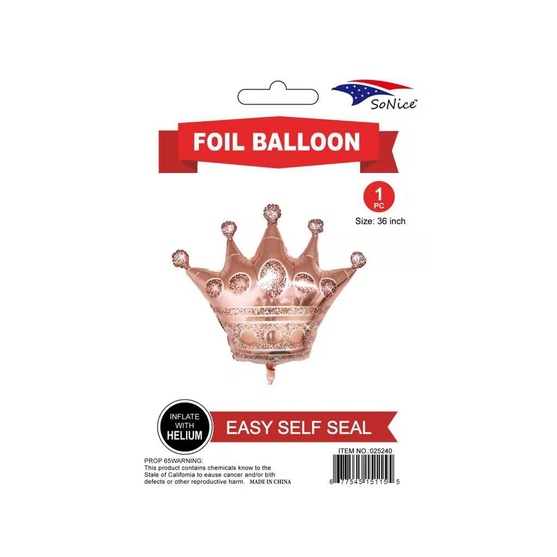Crown Balloon, Rose Gold