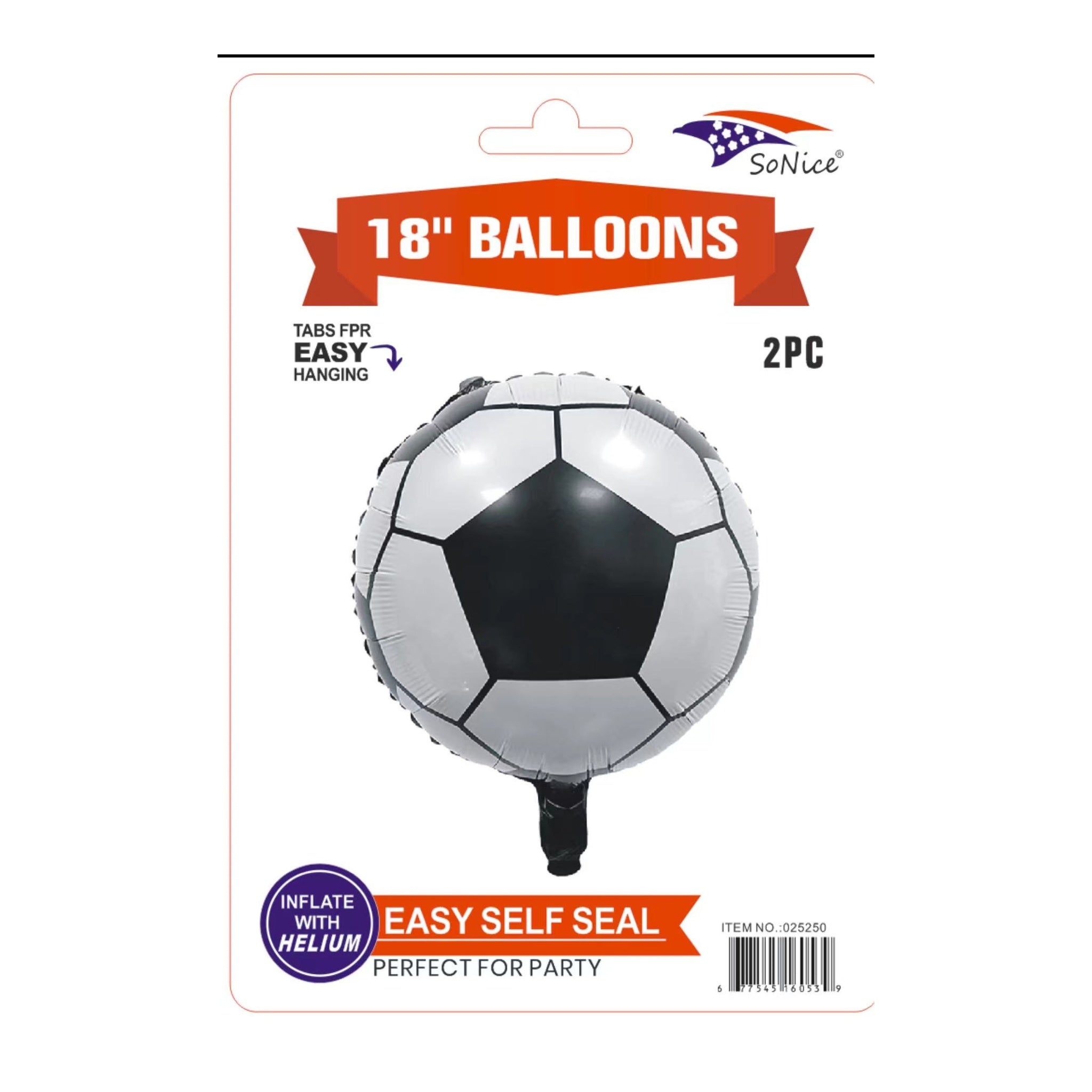 Mylar Balloon Soccer 2Pc