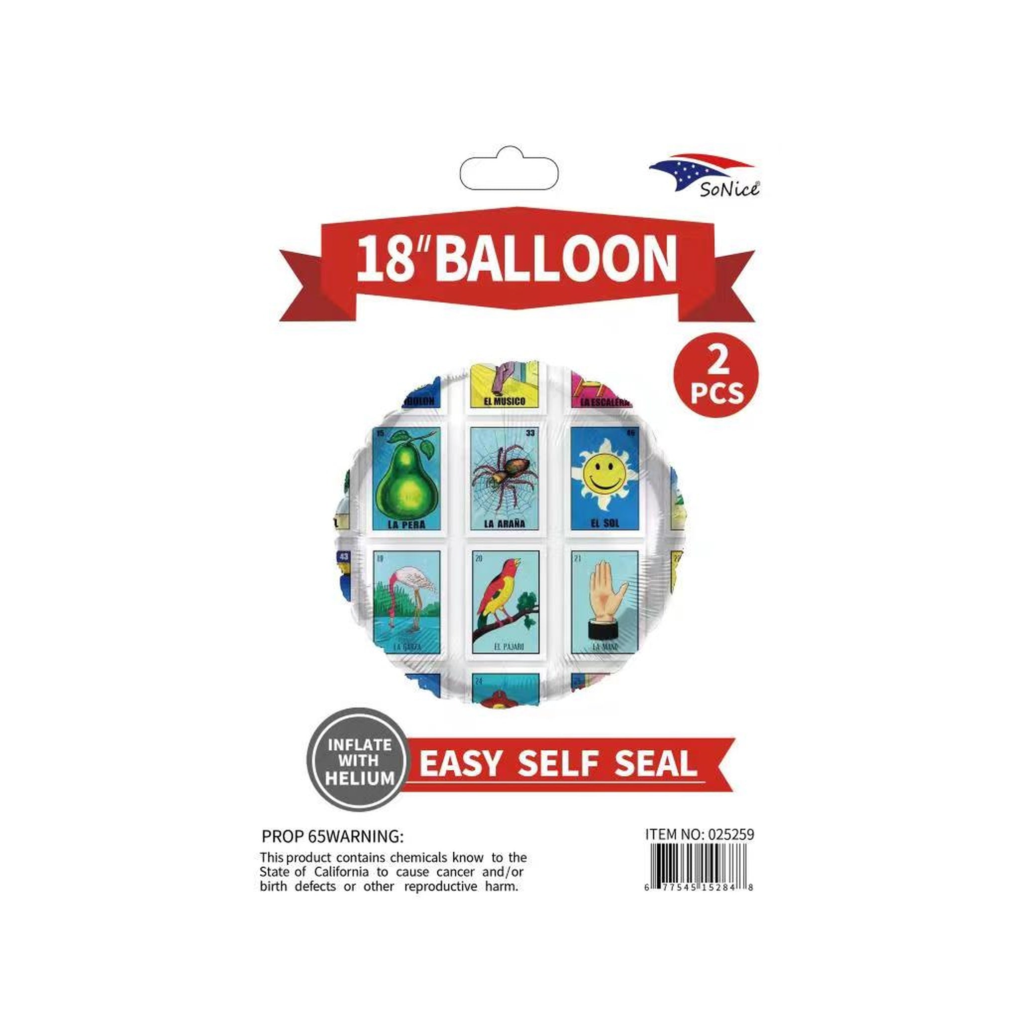 2Pc 18" Mylar Balloon Card Game