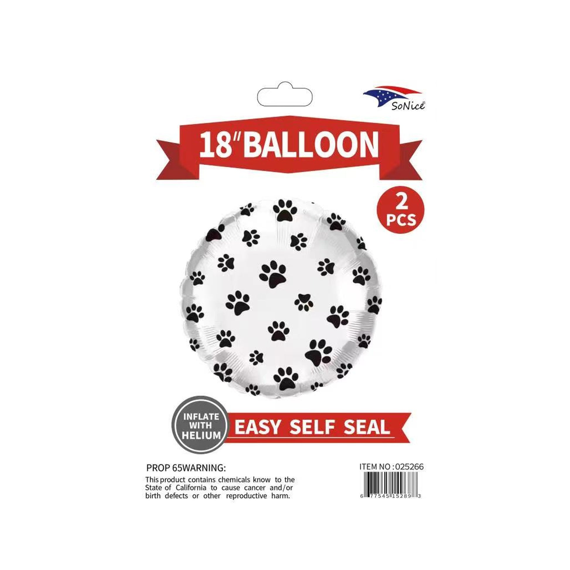 18" Balloon Paws 2Pcs 600/case
