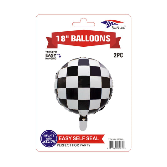 18"Mylar Bllns Checker 2Pcs