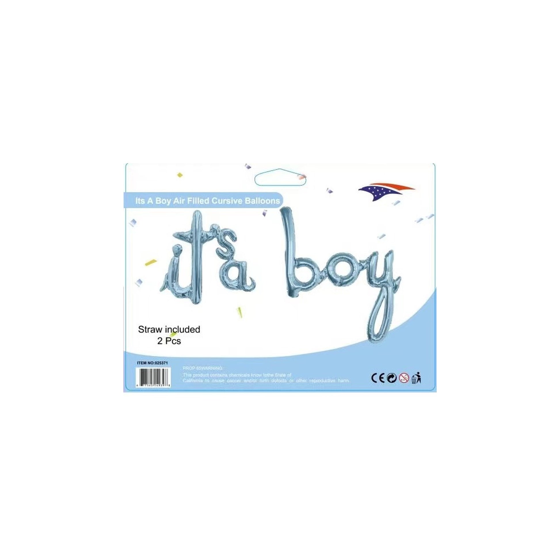 Cursive Balloon It'S A Boy
