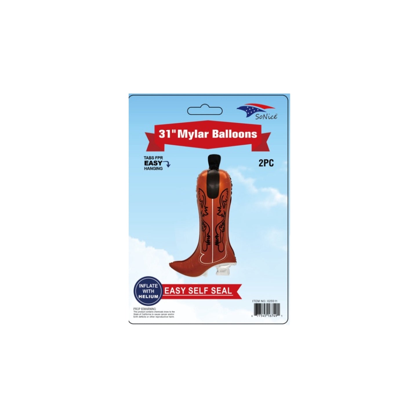 2Pc M/Balloon Cowboy Brown Boot