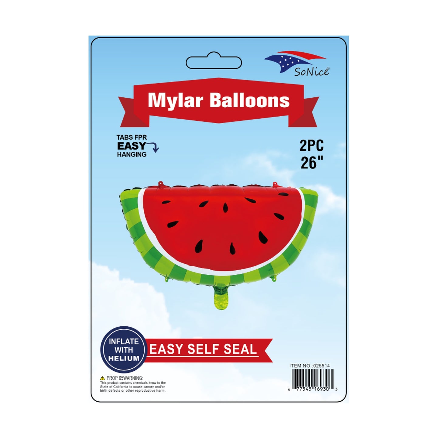 2Pcs Foil Balloon Watermelon 600C12