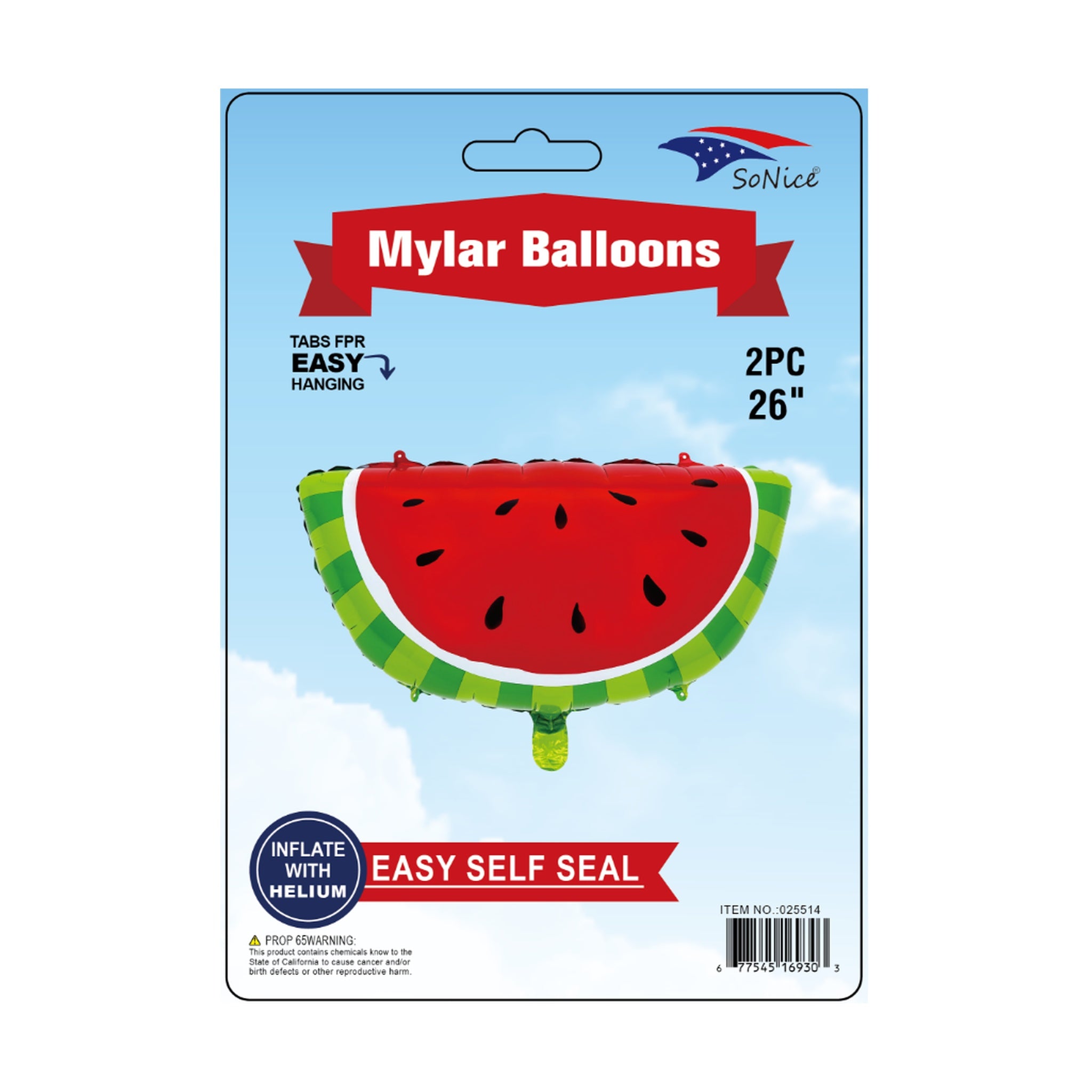 2Pcs Foil Balloon Watermelon 600C12