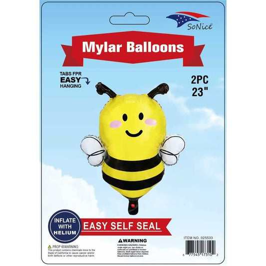 Yellow bee foil balloon 2-piece decoration