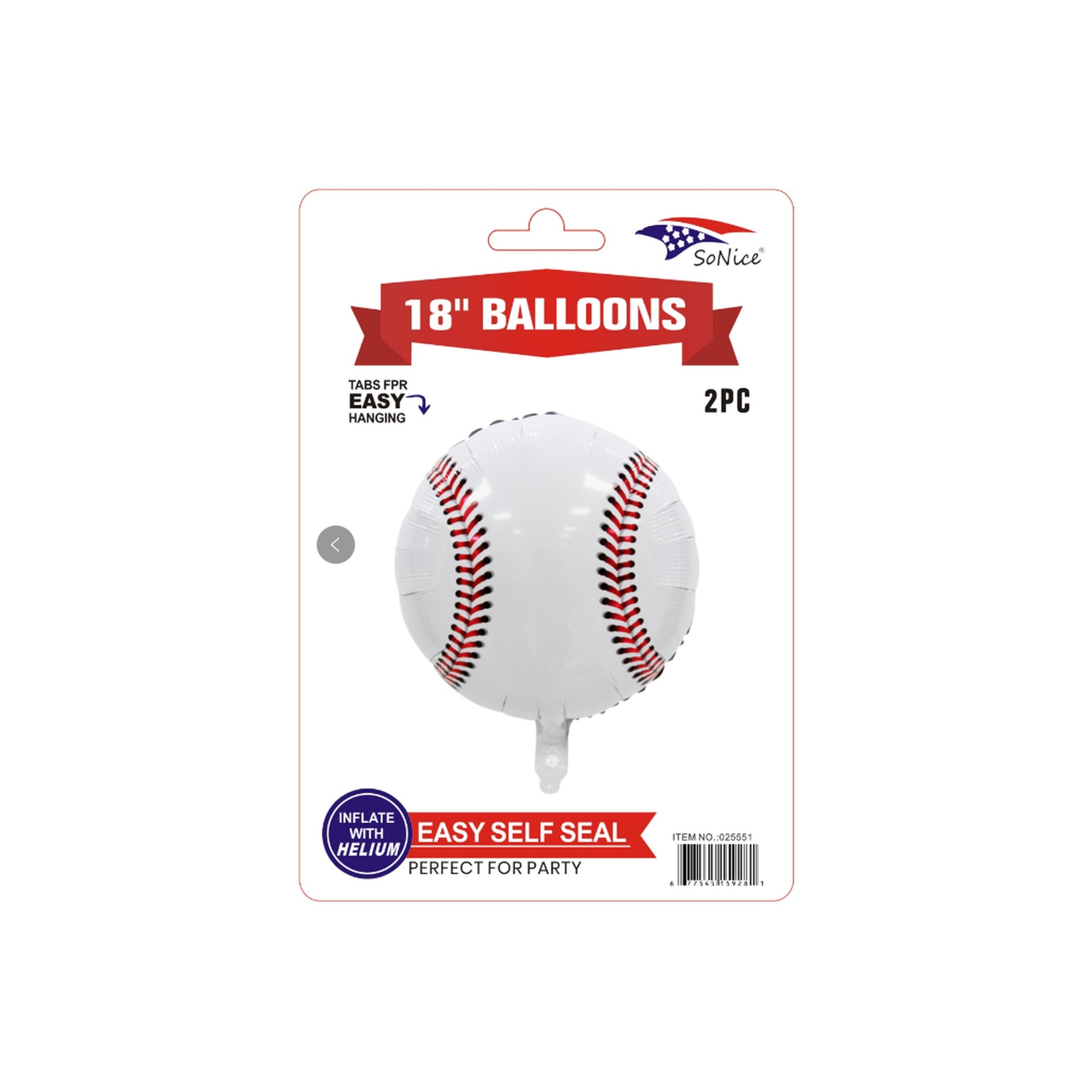 2Pc M/Balloon Baseball
