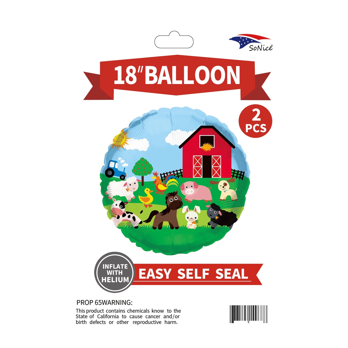 2Pc, 18" Balloon Farm 600/case