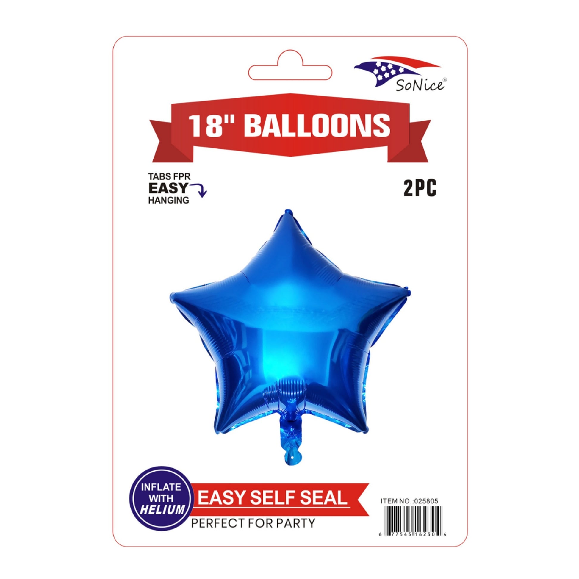 2Pc M/Balloon Star Blue