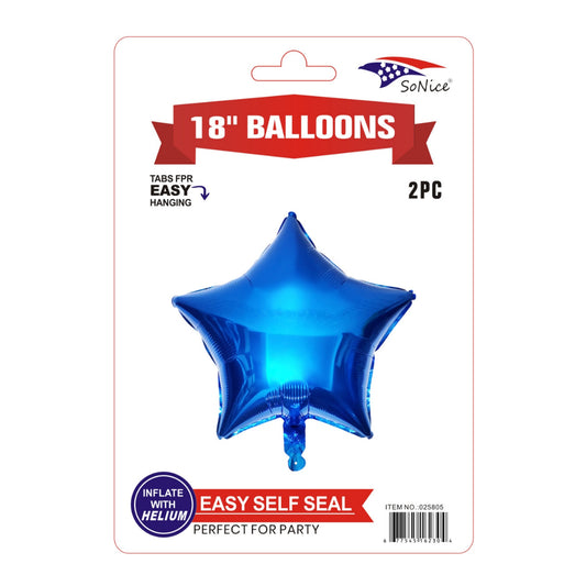 2Pc M/Balloon Star Blue
