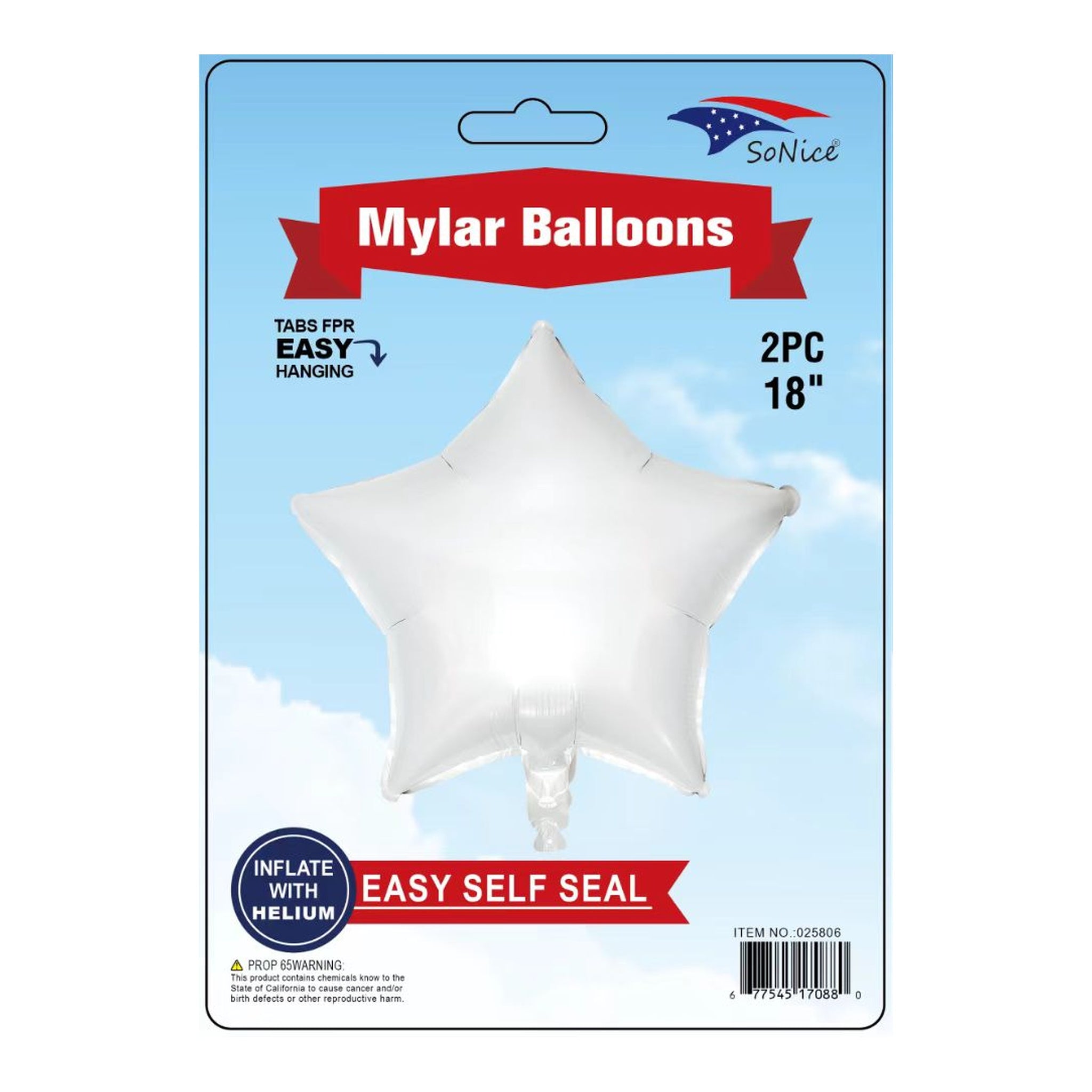 2Pc M/Balloon Star White