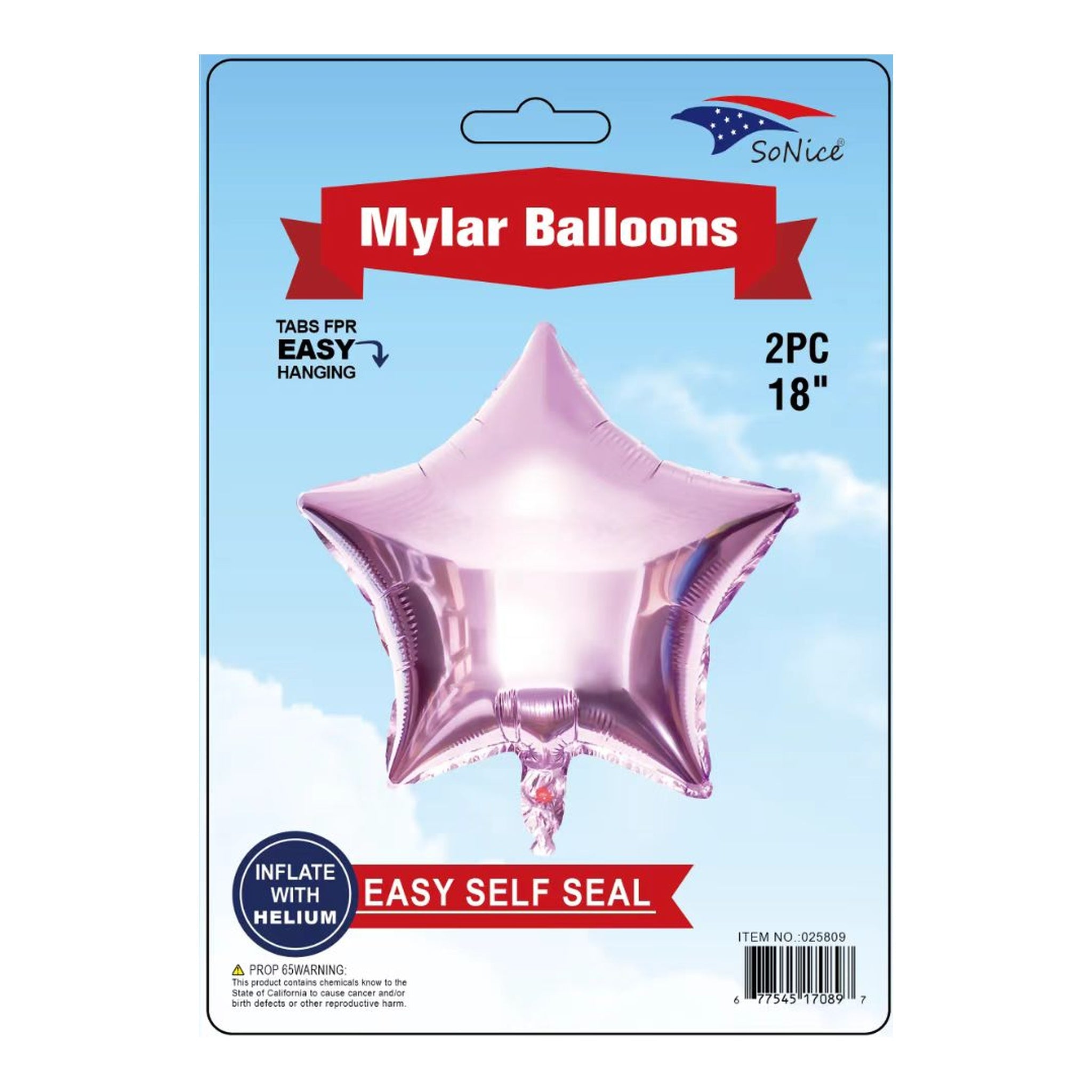 2Pc M/Balloon Star Lavender