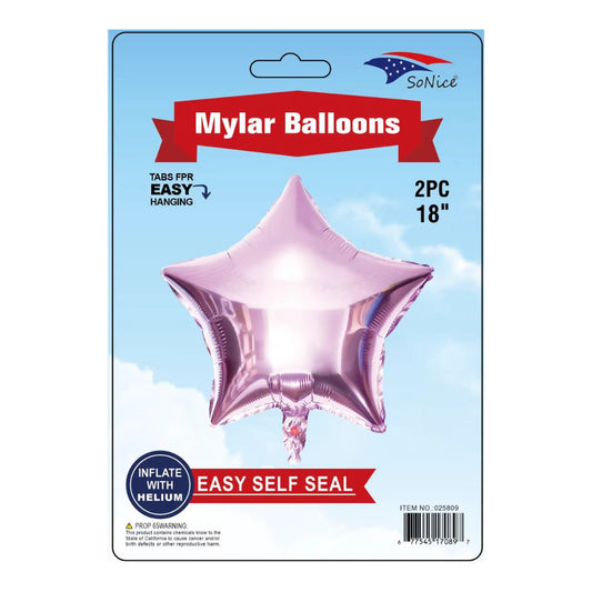 2Pc M/Balloon Star Lavender