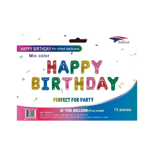 16?Foil Balloons Set Happy Birthday 120Set/Cs