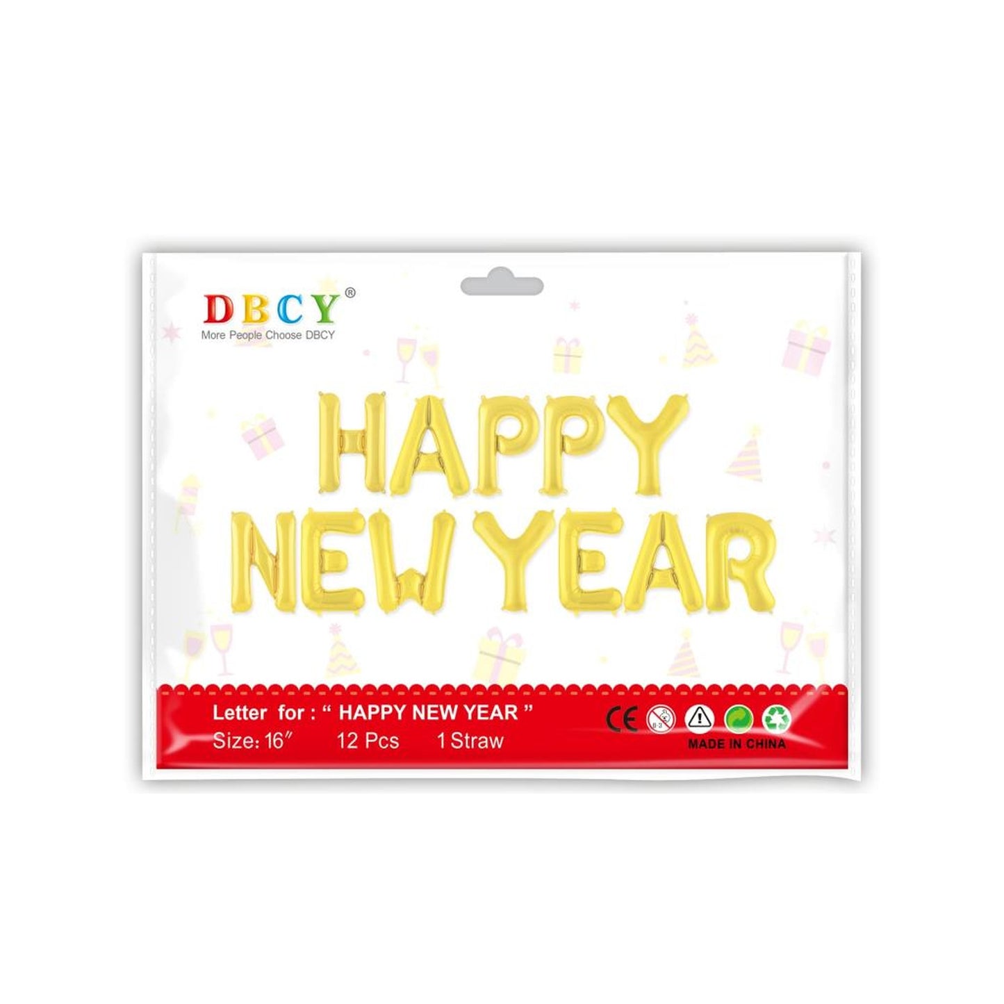16"Foil Balloon H/New Year 120Pk/Cs