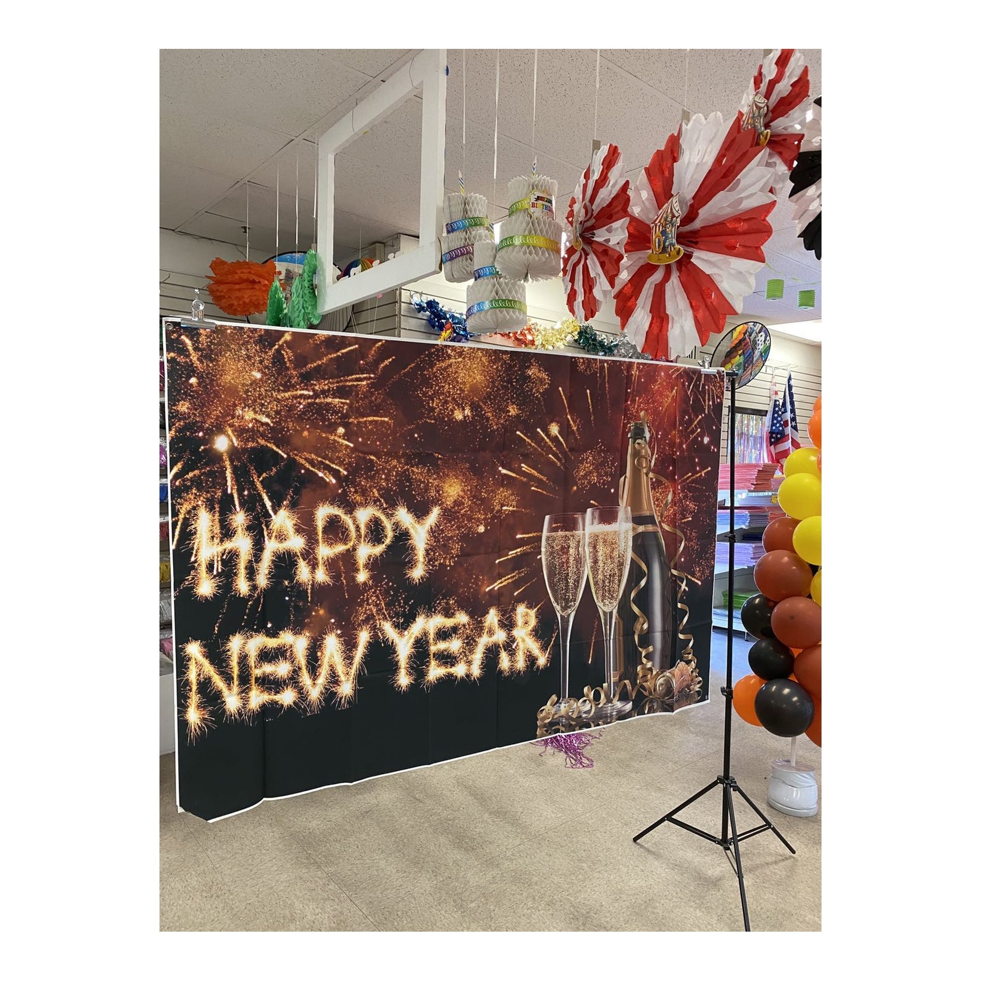 Happy New Year Vinyl Backdrop