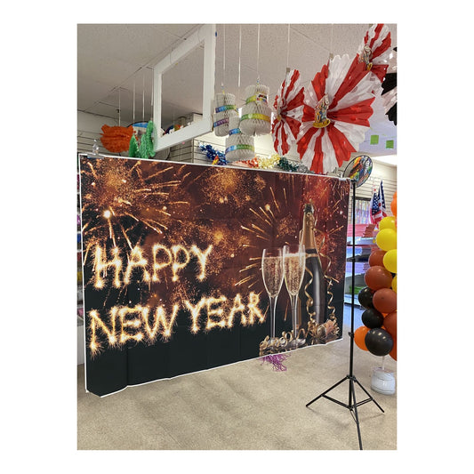 Happy New Year Vinyl Backdrop