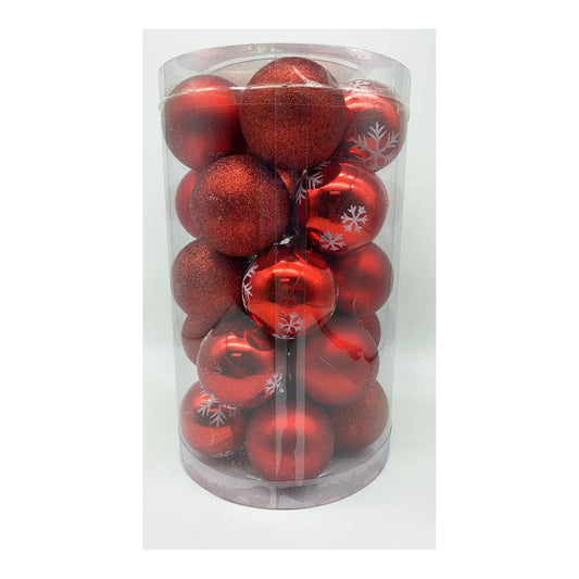25 ct Christmas Deco Balls Red 24Pk/Cs