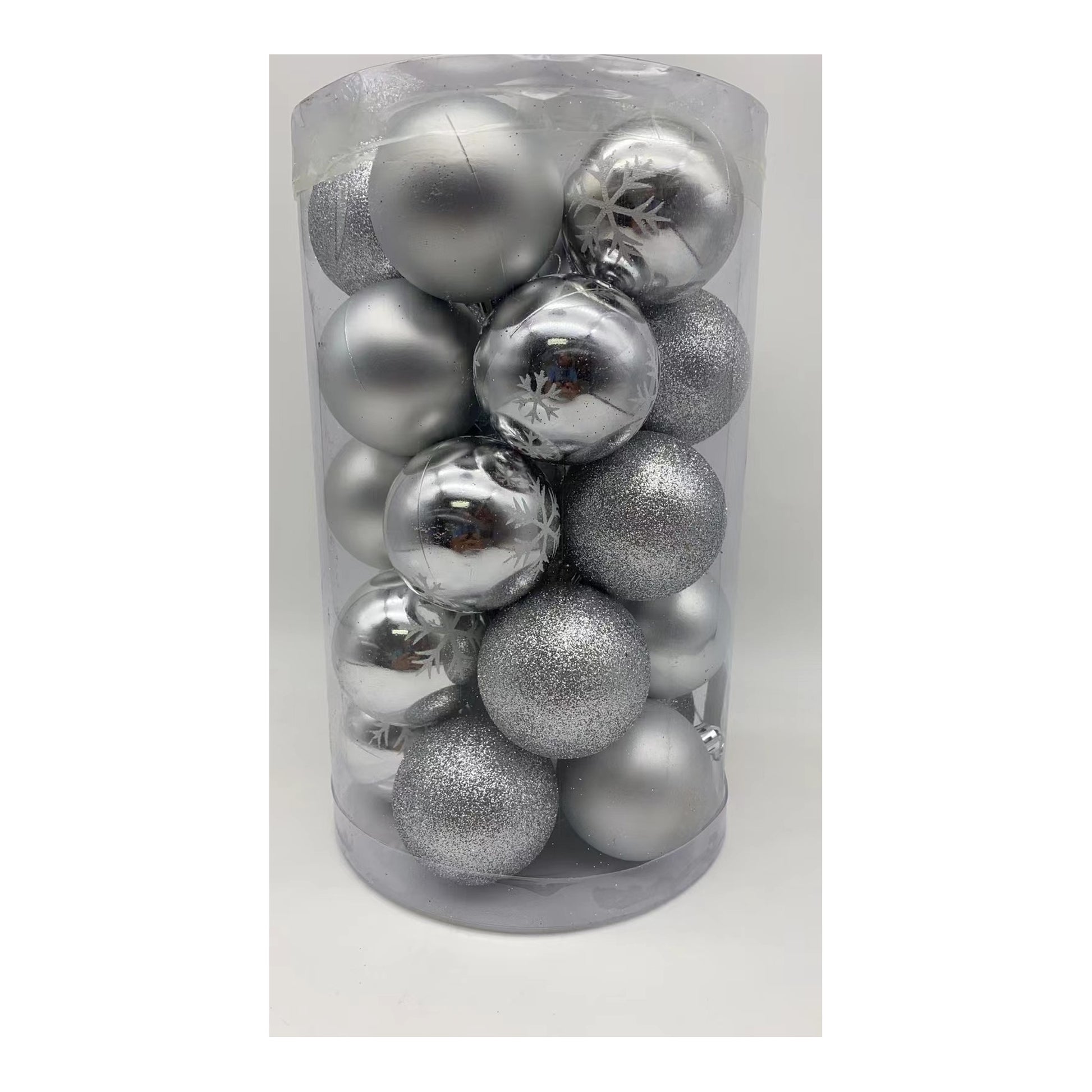 25 ct Christmas Deco Balls Silver 24Pk/Cs