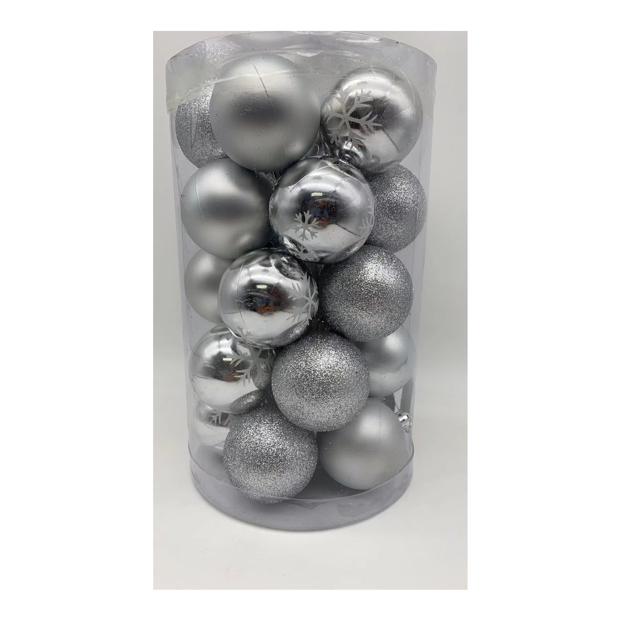 25 ct Christmas Deco Balls Silver 24Pk/Cs