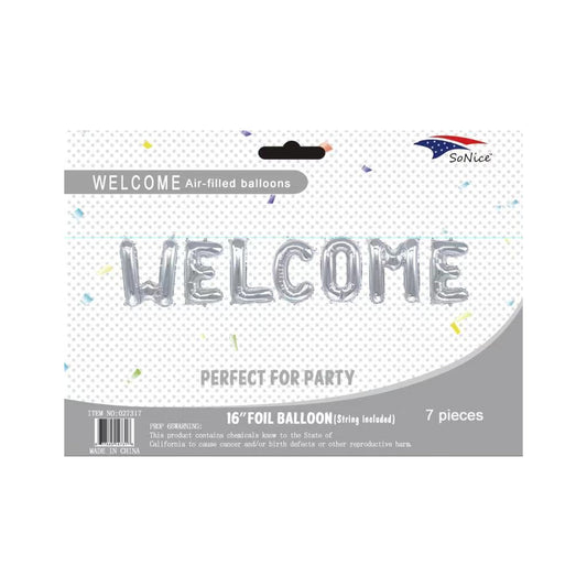 Foil Balloon Set 'Welcome' Slvd 120Set/Cs