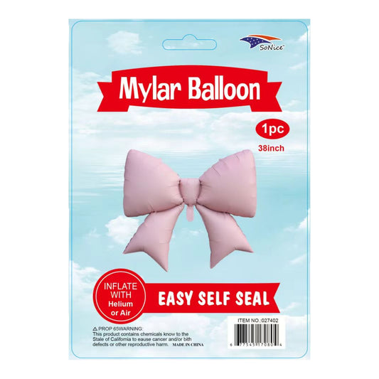 38" Foil Balloon Bow Pink