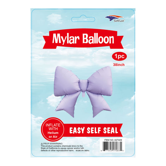 38" Foil Balloon Bow Lavender