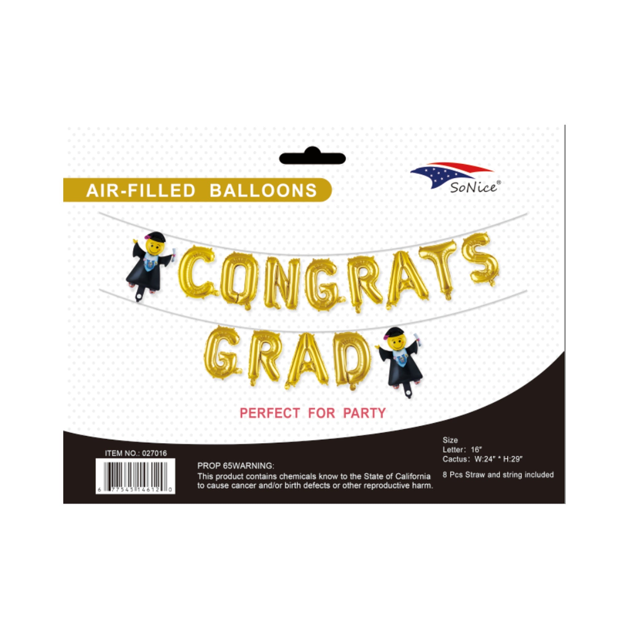 (c) 16" B/Banner Congrats Gared