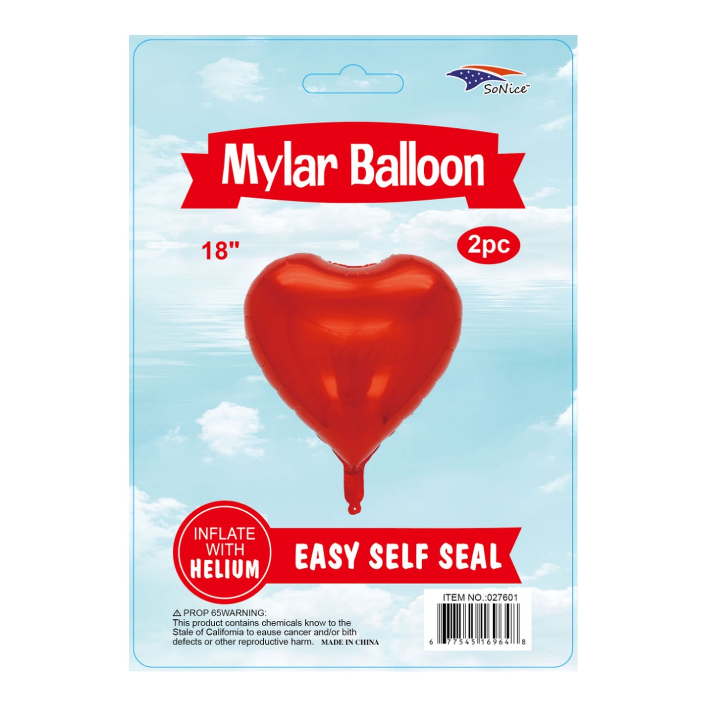 2Pcs Heart Balloons Red