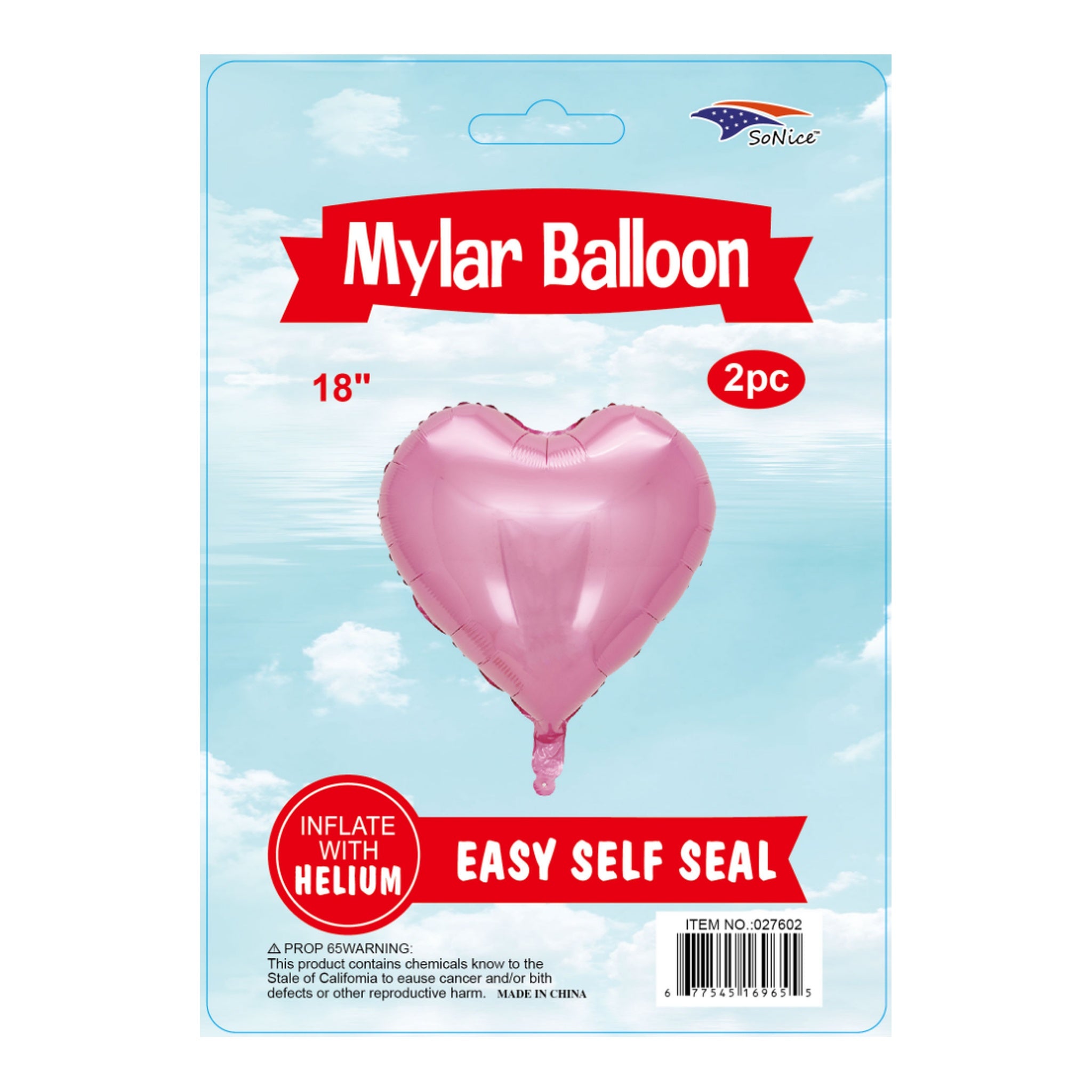 2Pcs Heart Balloons Light Pink