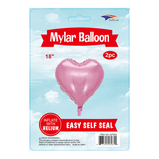 2Pcs Heart Balloons Light Pink