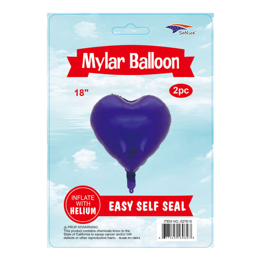 2Pcs Heart Balloons Purple