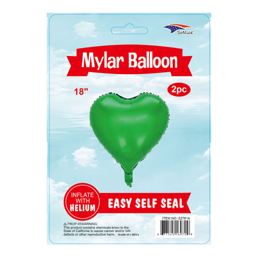 2Pcs Heart Balloons Emerald