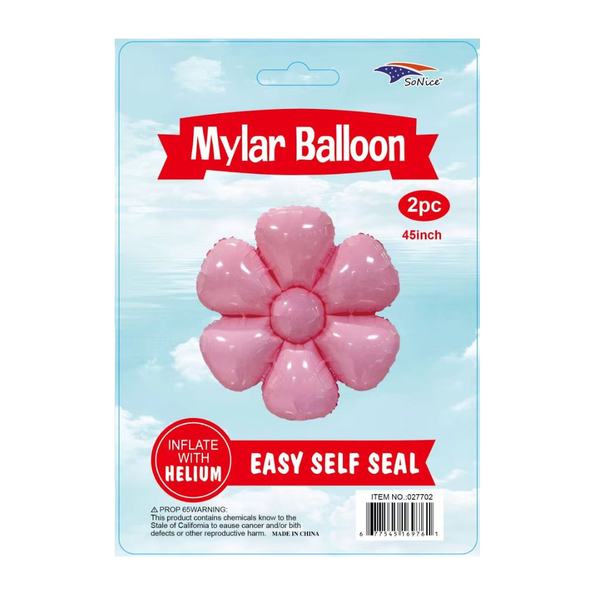 45" Daisy Balloon 2Pcs Pink 300Pk/Cs
