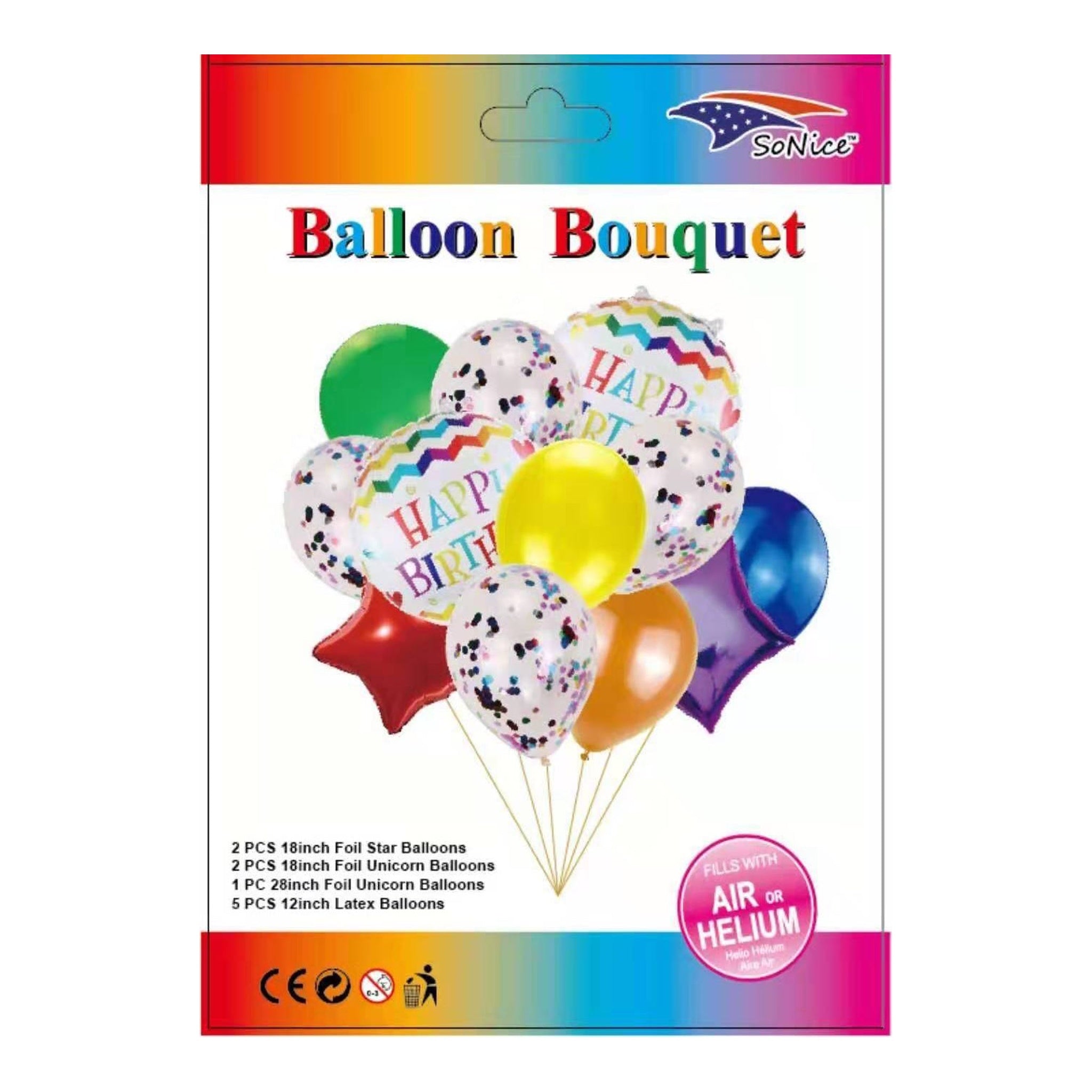 Balloon Bouquet Happy Birthday 120Set/Cs