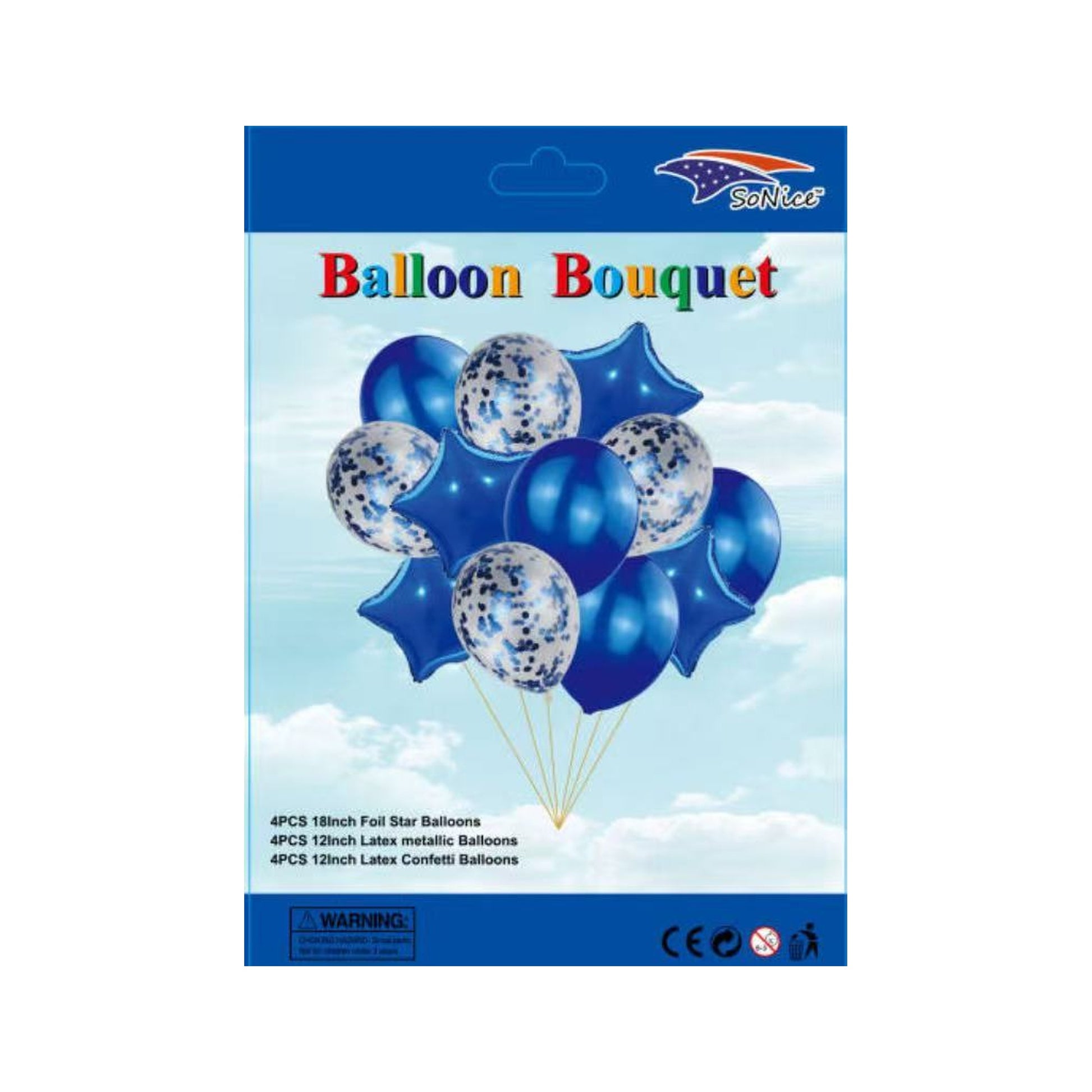 12Pcs Balloon Bouquet Royal Blue 120Set/Cs