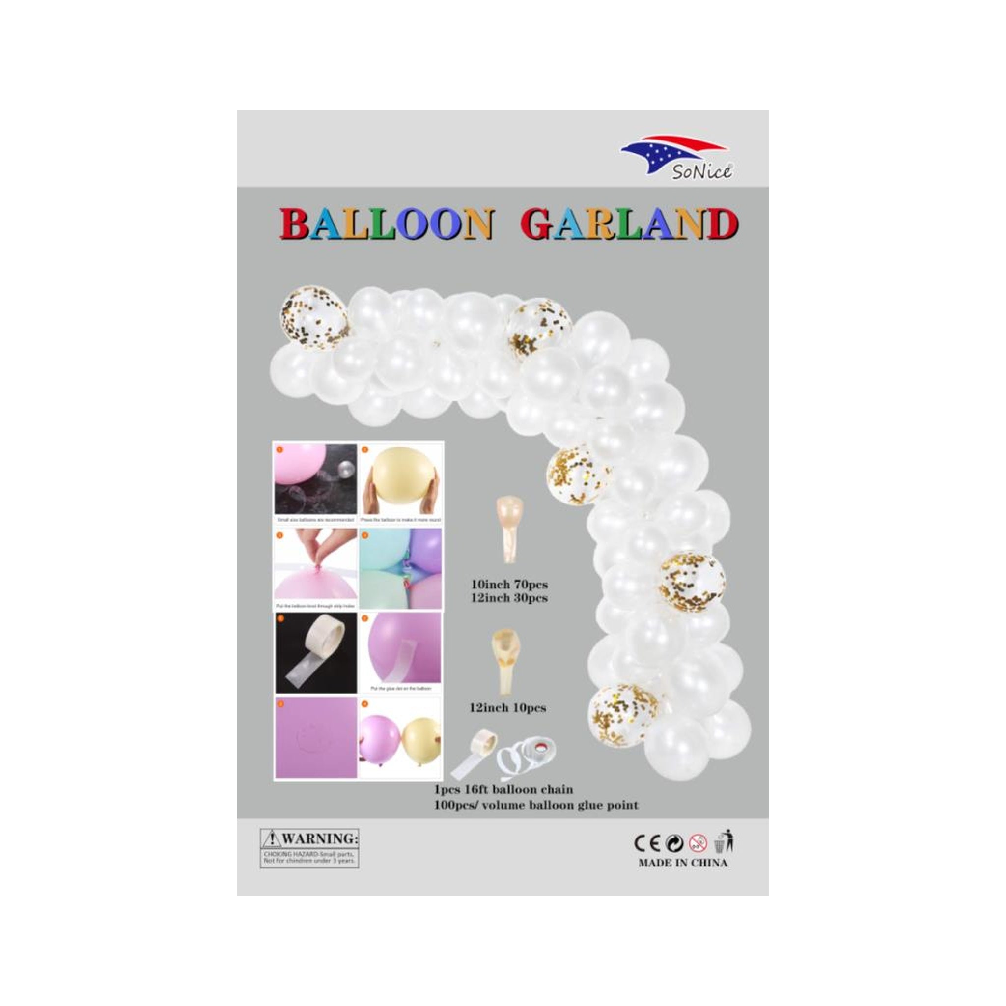 (c) Balloon Garland White