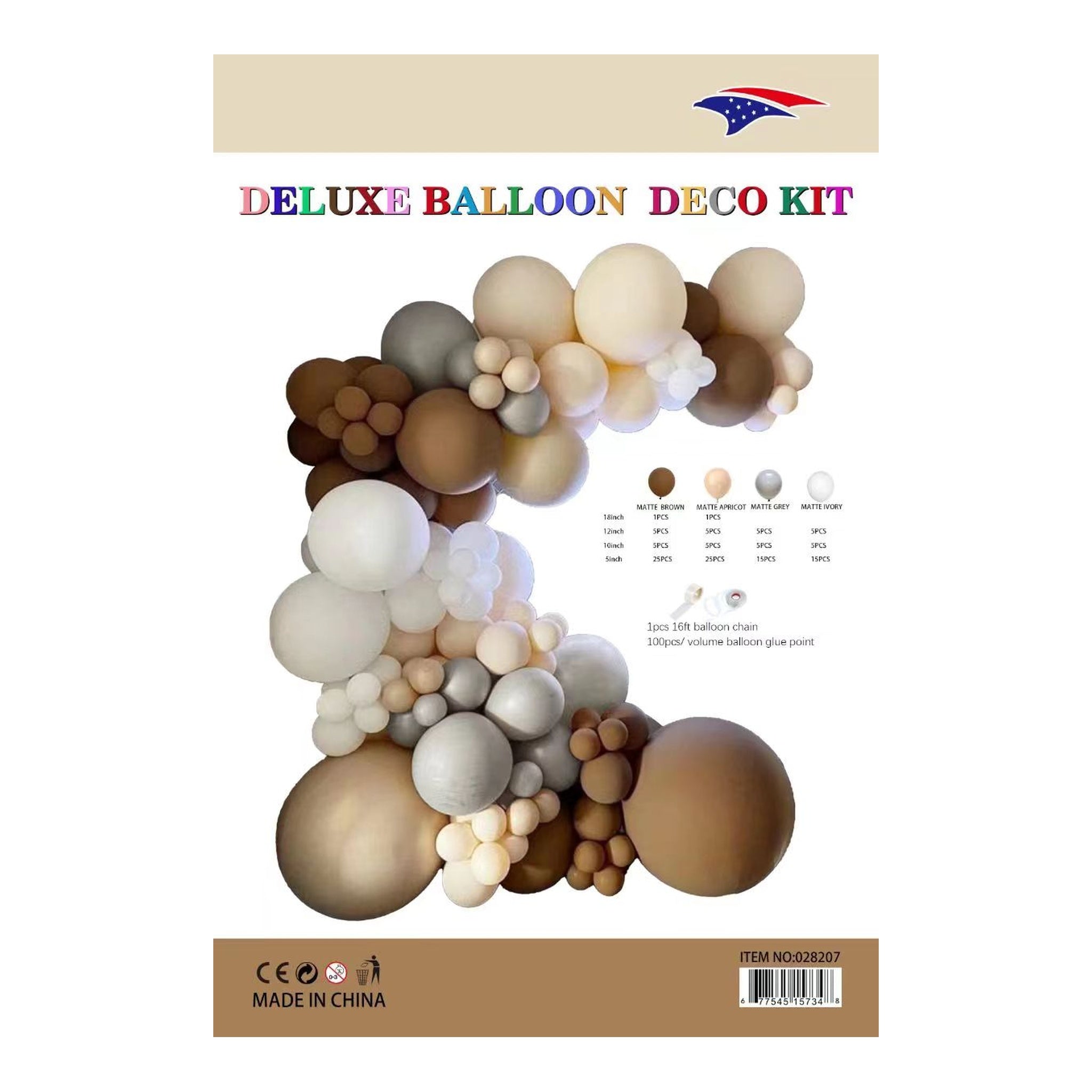 Balloon Garland Matte Br/Ap/Gr/Iv