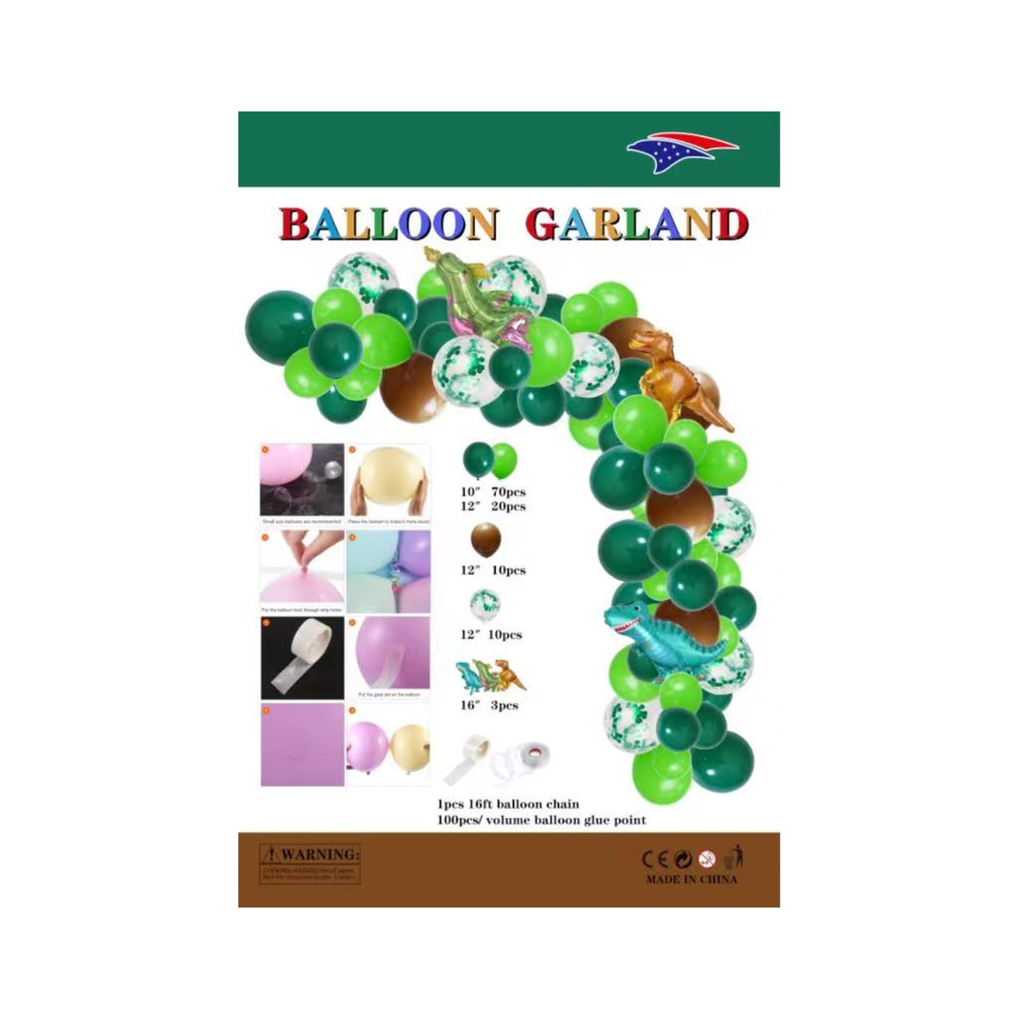 Balloon Garland Dinosaur 60Set/Cs