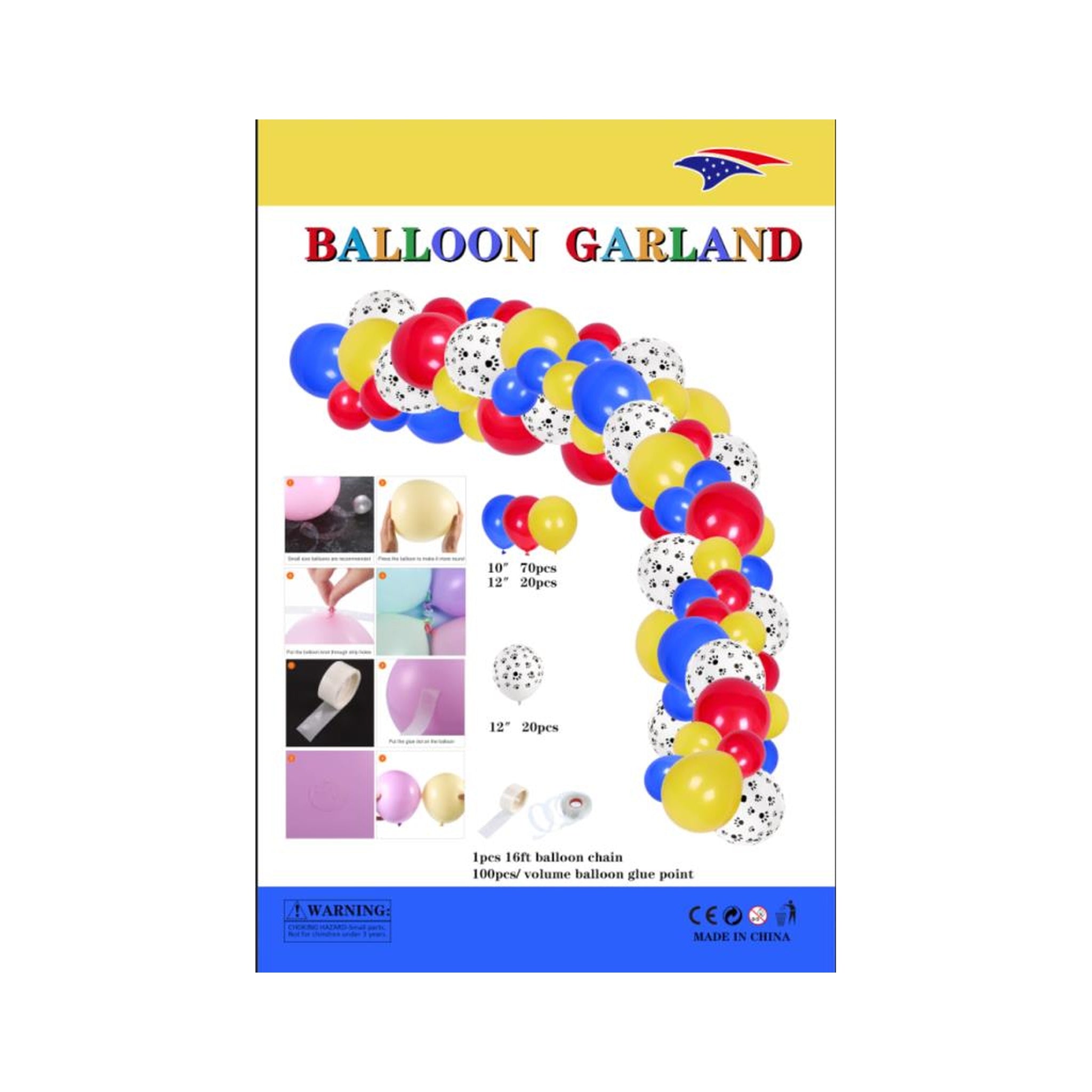 Balloon Garland Paws 60Set/Cs