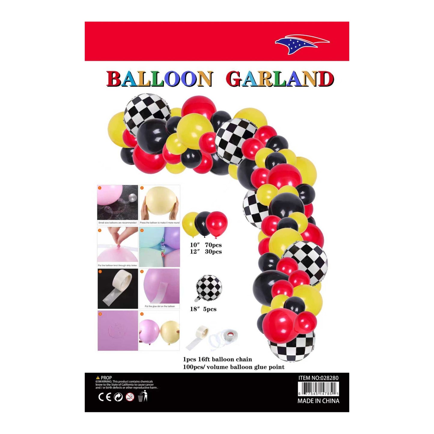 Balloon Garland Checker 60Set/Cs