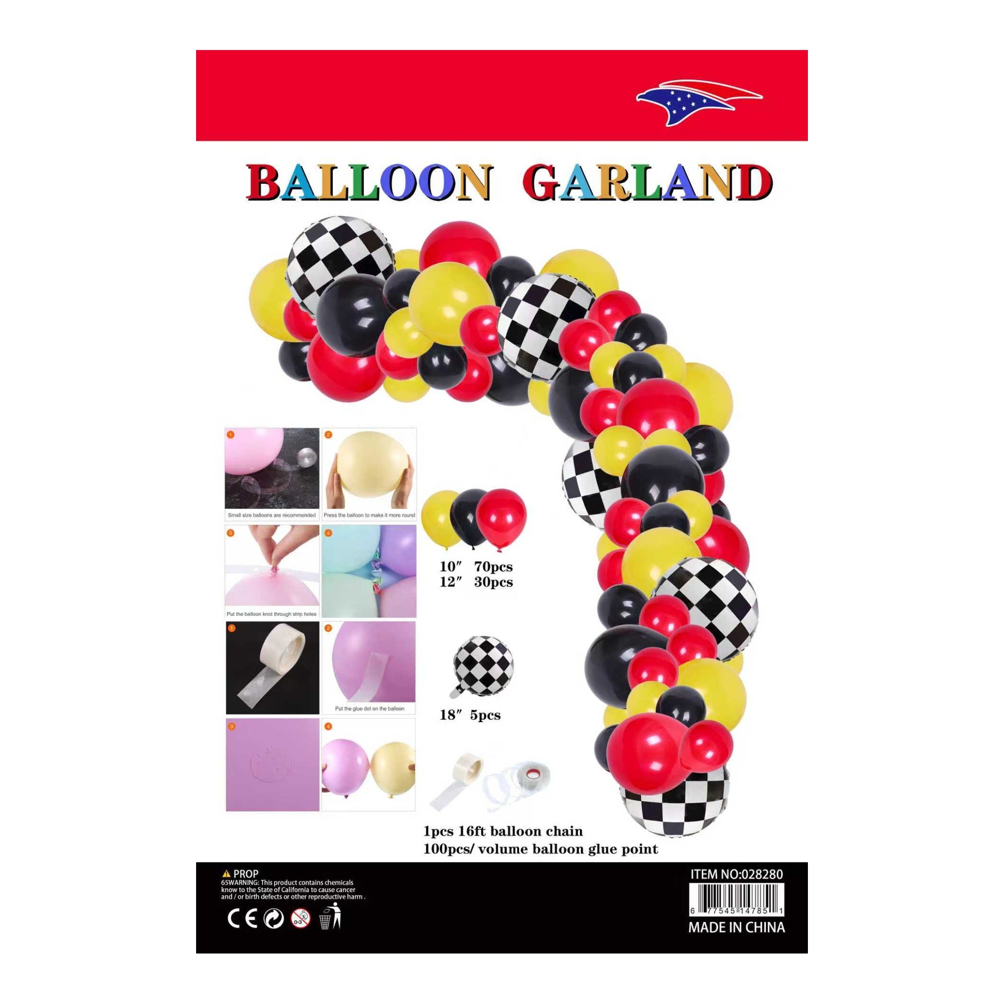 Balloon Garland Checker 60Set/Cs