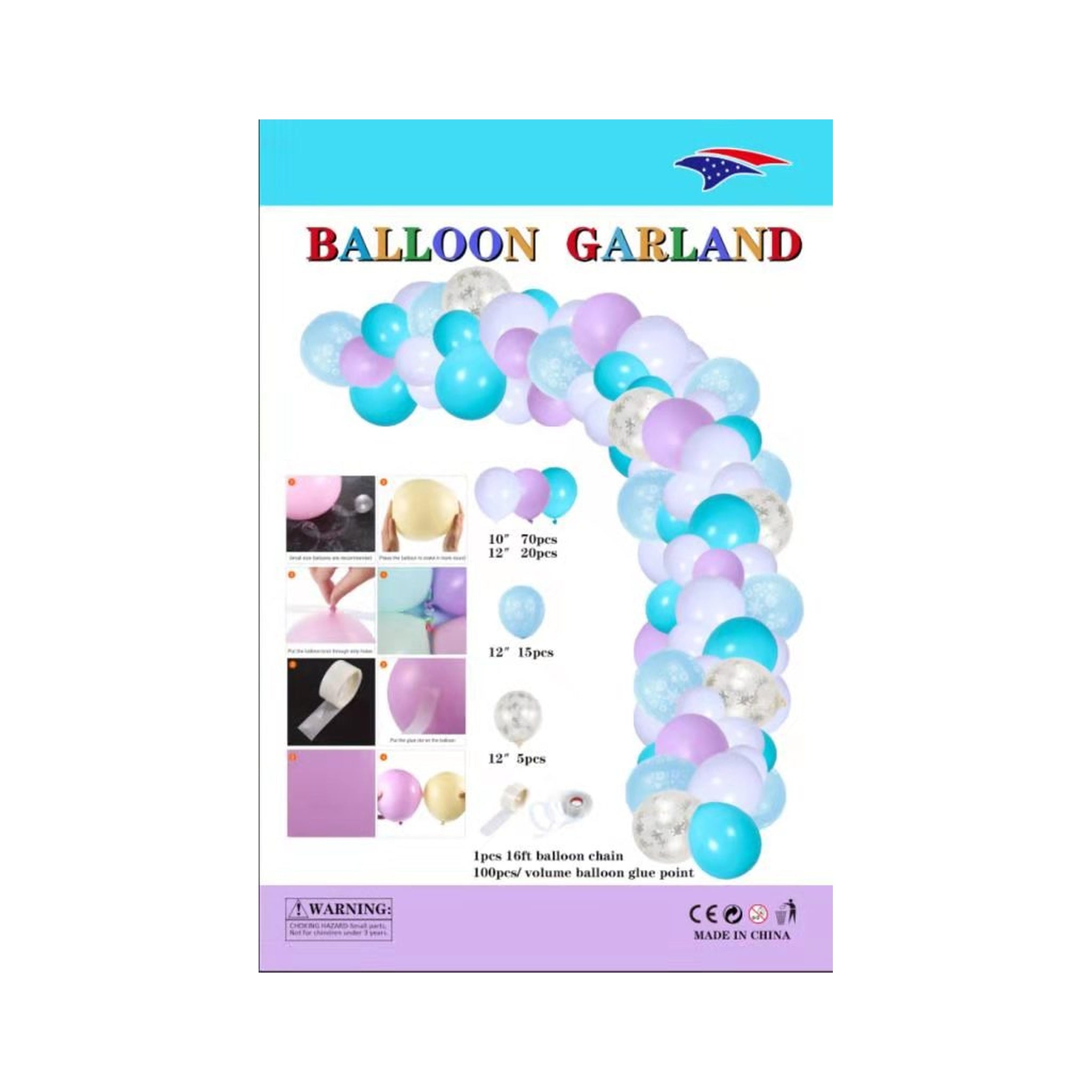 Balloon Garland Snow Flake 60Set/Cs