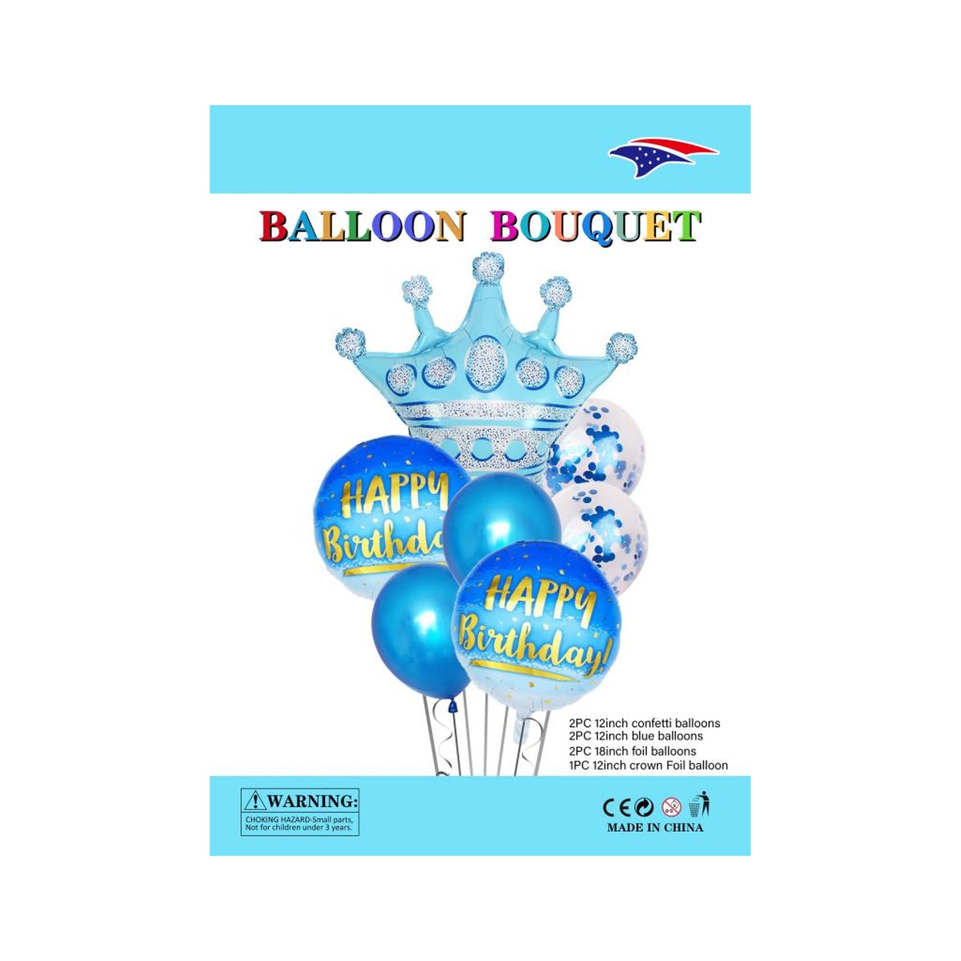 Balloon Bouquet Crown Blue