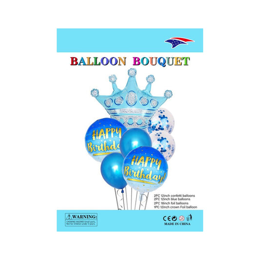 Balloon Bouquet Crown Blue